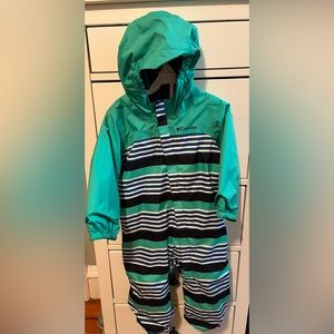 Columbia rainsuit toddler 2T blue green